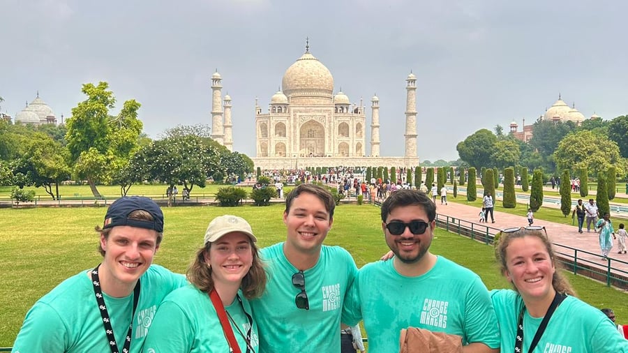 Visit highlights such as Taj Mahal on a group trip