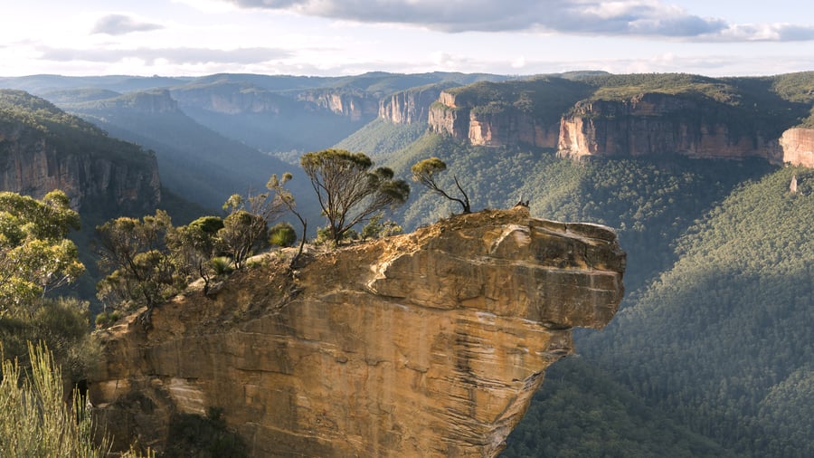 Utsikt över Hanging Rock i Blue Mountains