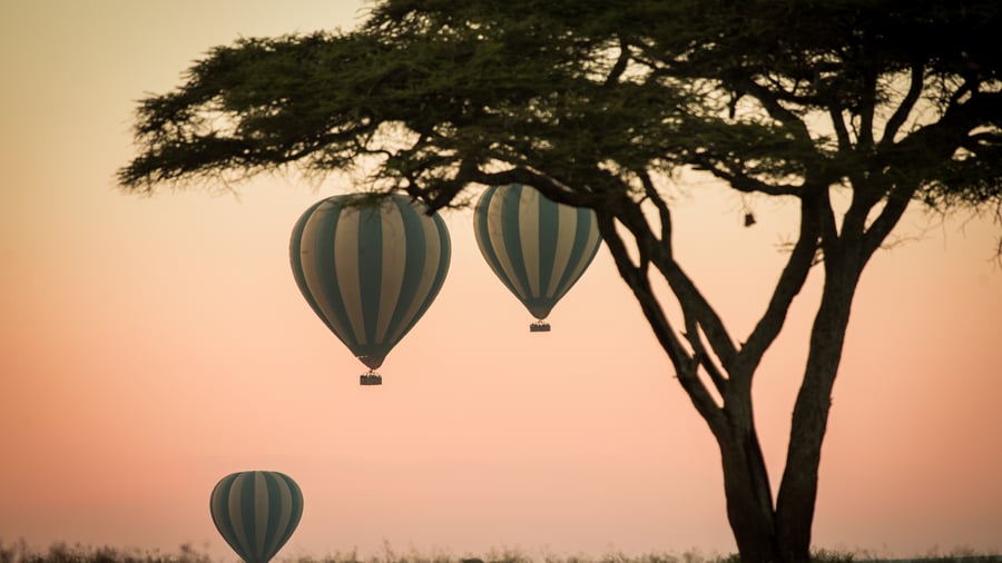 Luftballongsafari över Serengetis savann