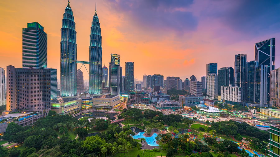 Kuala Lumpur med de ikoniska Petronas Towers