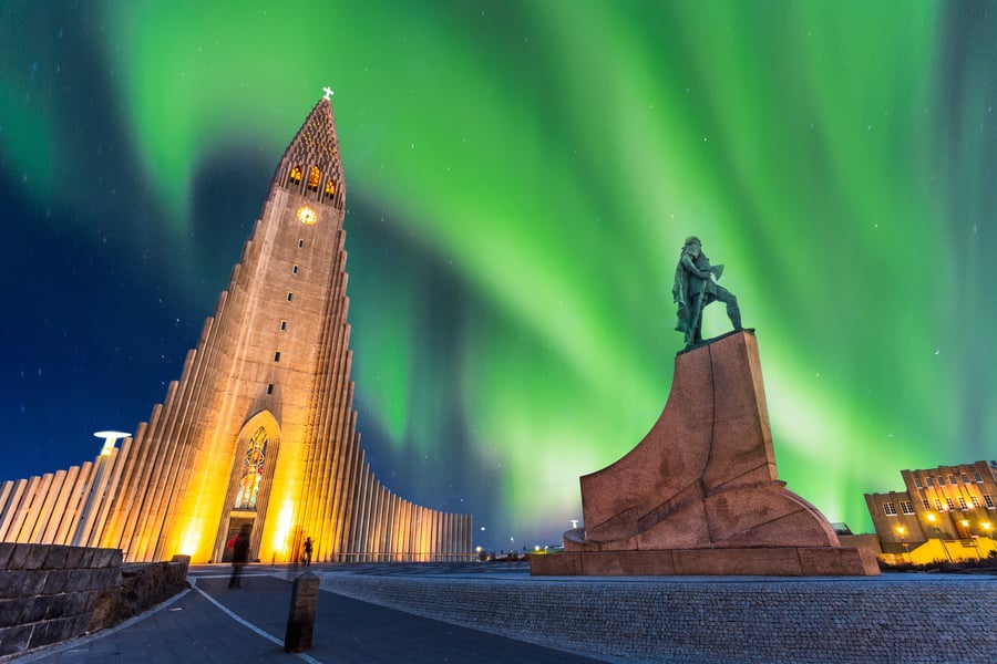 Hallgrímskirkja i Reykjavík på Island