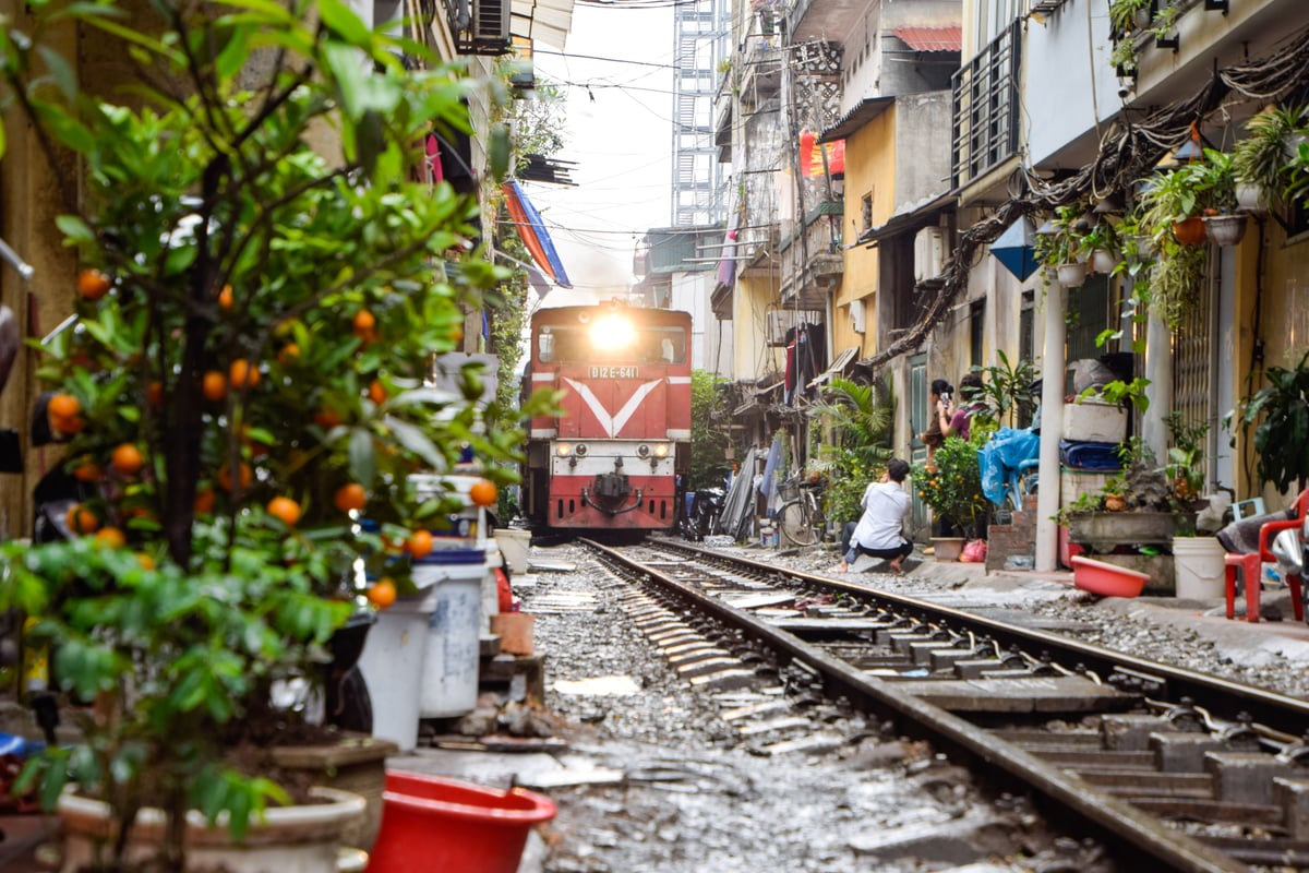 Train Street i Hanoi i Vietnam