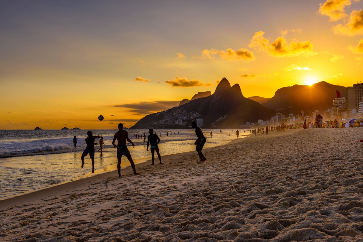 Solnedgång på Ipenema i Rio.