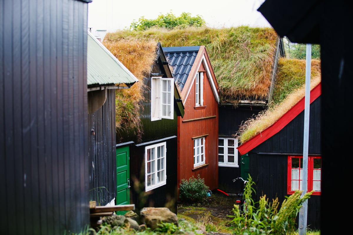 Traditionelle huse i det historiske Tórshavn