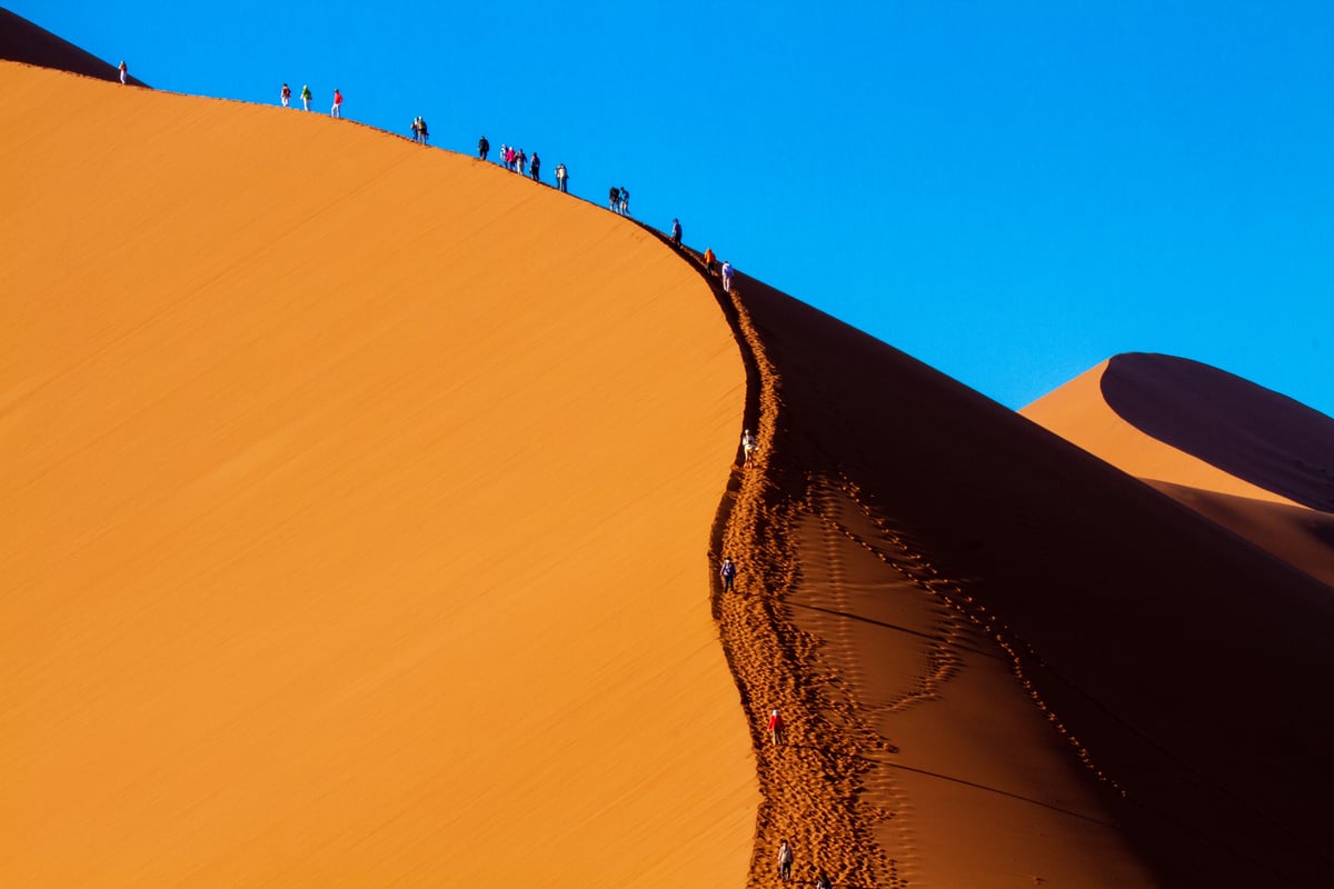 Sanddyner i Namiböknen i Namibia