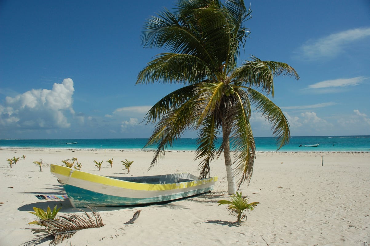 Afslappende strandliv i Mexico