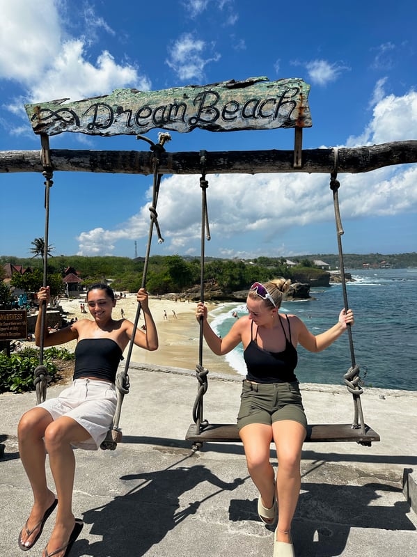 Ocean views from Bali's iconic swing