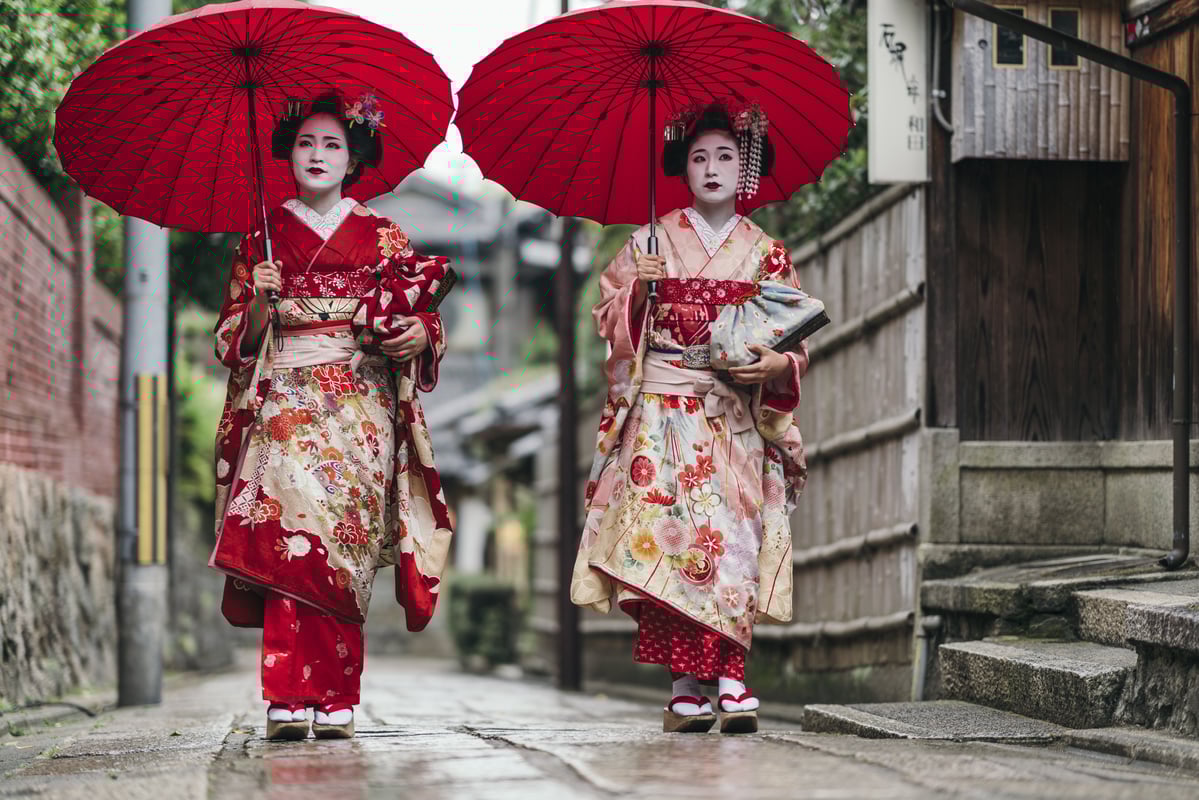 Geishaer i bydelen Gion i Kyoto
