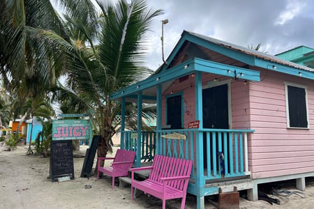 Coloured wooden house on Caye Caulker