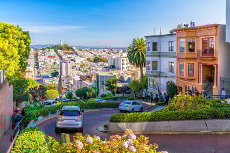 Lombard Street i San Francisco, Californien