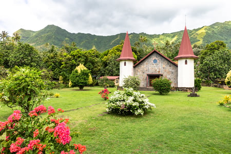 Lokal kyrka på Nuku Hiva