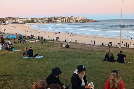 Relax at world-famous Bondi Beach