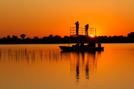 Bådtur i nærheden af Kwara Camp i Okavango deltaet