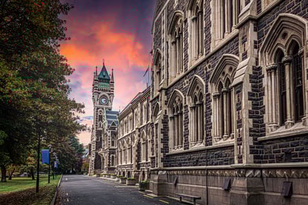 Det gamle universitet i Dunedin i New Zealand