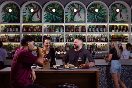 Group of friends in the bar