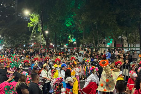 Fira Día de los Muertos i Mexiko. 