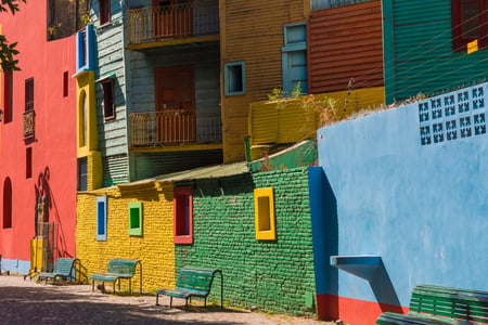 La Bocas farverige huse i Buenos Aires