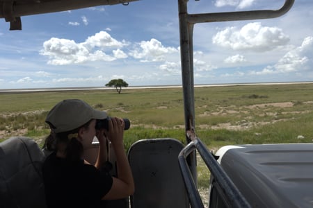 Girl in Jeep on Safari in South Africa