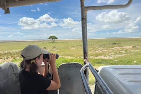 Girl in Jeep on Safari in South Africa