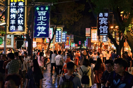 Pulserende uteliv i Xi'an