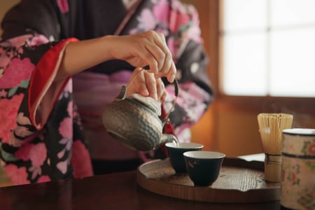 Traditionell teceremoni i Japan
