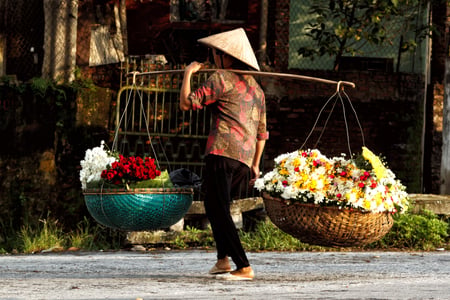 Gatuförsäljare i Hanoi