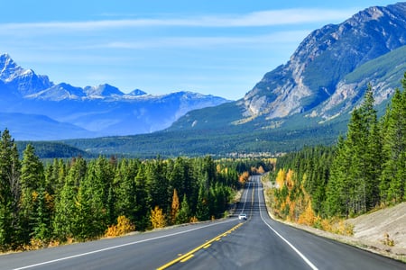 Icefields Parkway i Jasper National Park, Kanada