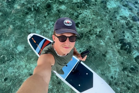 SUP on the clear waters of the Maldives