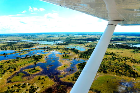 Okavango deltaet set fra luften