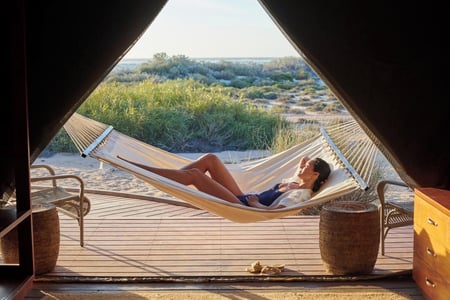 Afslapning ved teltet