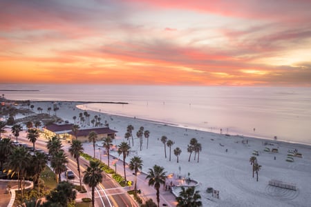 Solnedgang over Clearwater Beach
