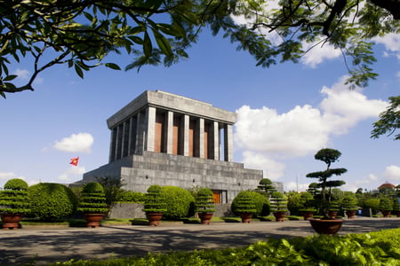 Ho Chi Minhs Mausoleum i Hanoi i Vietnam