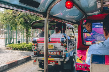 Travel around Bangkok in a tuk-tuk