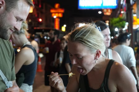 Tasting some local delicacies