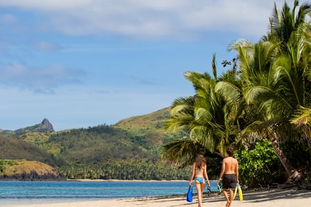 Beach walk in Fiji