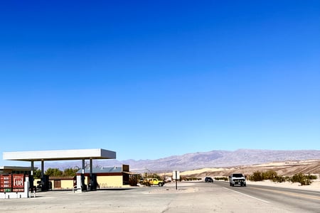 Roadside gas station in Death Valley