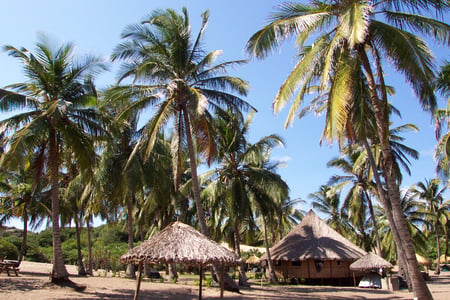 Beach bungalows ved stranden