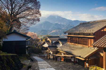 Postbyn Magome i Kiso-dalen