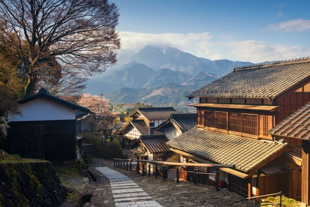 Postbyen Magome i Kiso-dalen