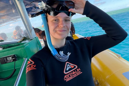 Snorkeling in the Great Barrier Reef. 