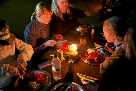 Candle light dinners on the reserve