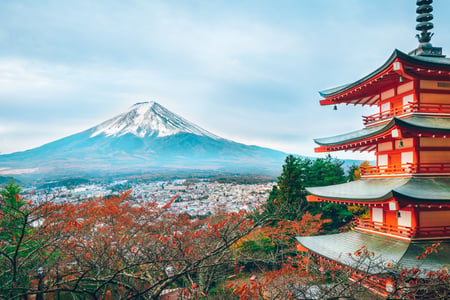 Hakone med Mount Fuji i baggrunden