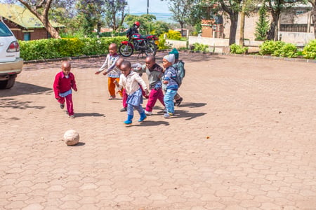 Kids playing at school in Zanzibar