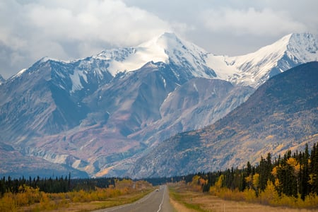 Vejen mellem Haines Junction og Whitehorse