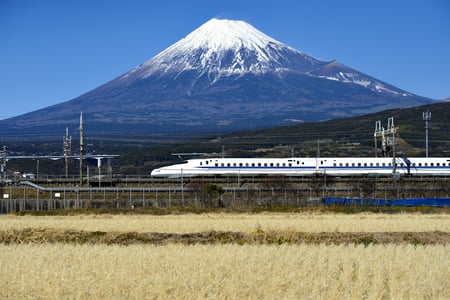 Med Shinkansen forbi Mt. Fuji