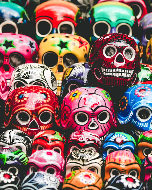 Colourful mexican skulls 