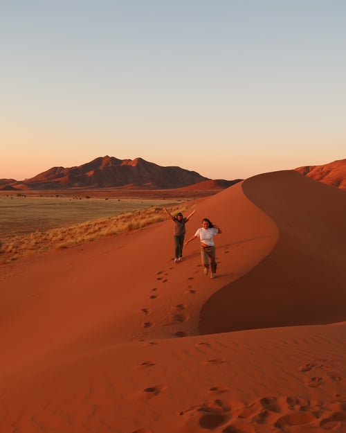 Travellers in the Namib Desert 