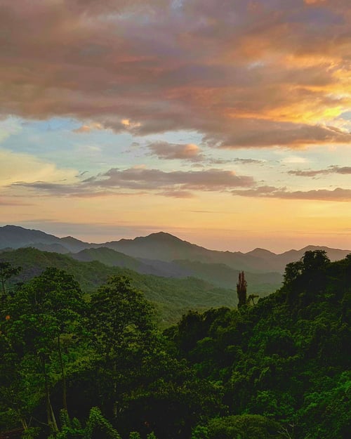 Beautiful sunset over Colombian mountains