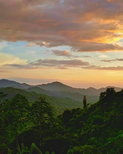 Beautiful sunset over Colombian mountains