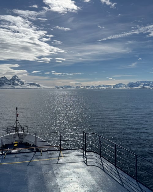 View from an expedition ship in Antarctica